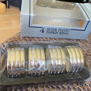 4 Silver Plated Napkin Rings